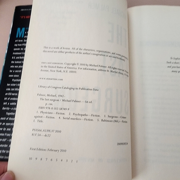 Michael Palmer "The Last Surgeon" Harback Book - Picture 7 of 7